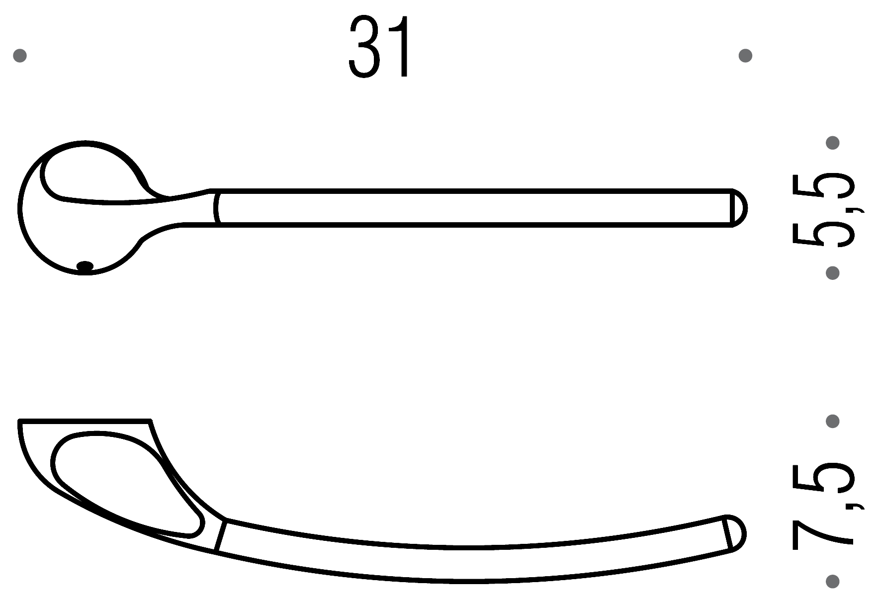 Colombo Melò B1211 Полотенцедержатель 31 см