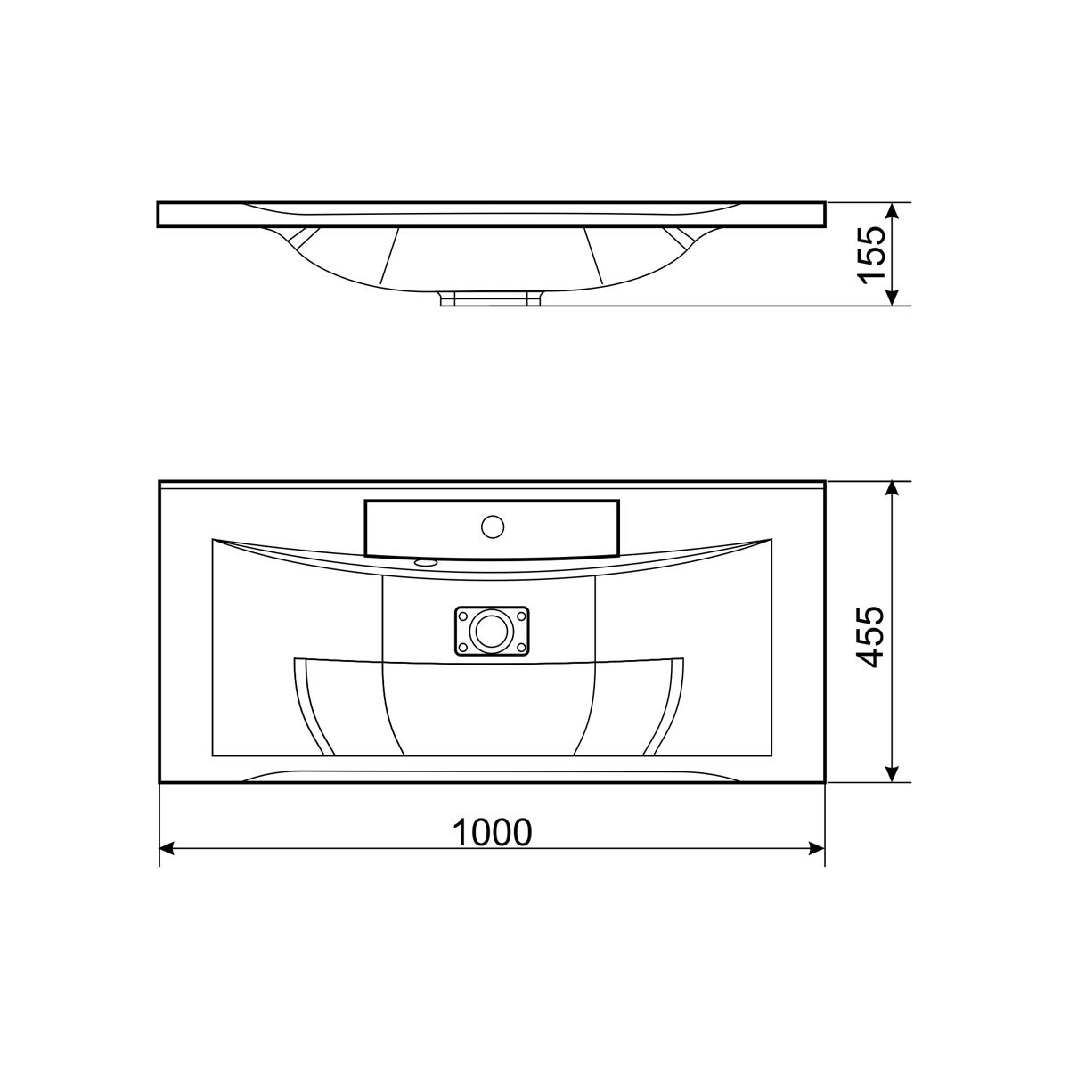 Edelform Карино 100 Тумба с раковиной Прима 1000 (чёрный/эбони)