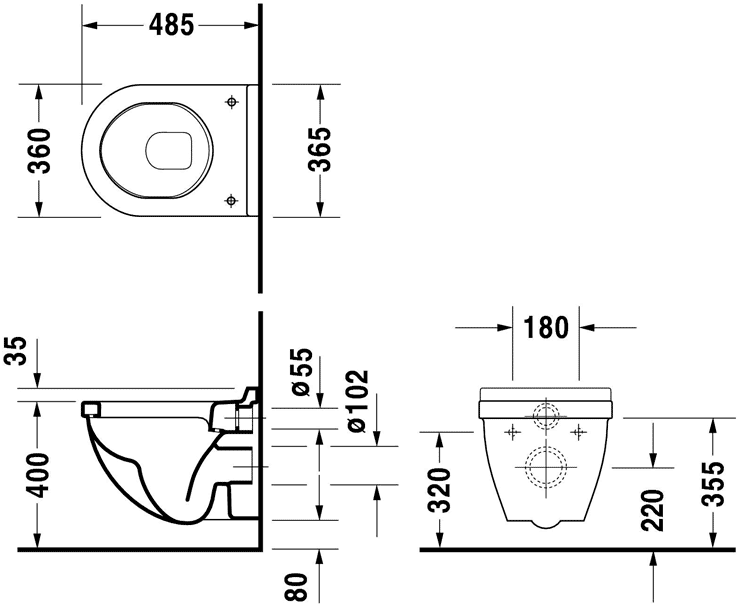 Duravit Starck 3 220209/006389 Унитаз подвесной Compact с крышкой SoftClose