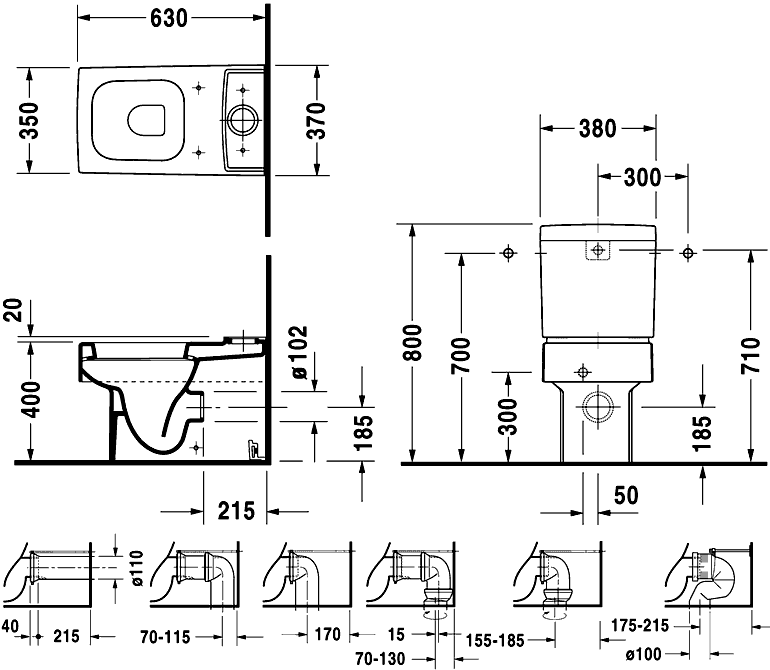 Duravit Vero 211609/090910/006769  Унитаз-компакт с сидением и крышкой SoftClose