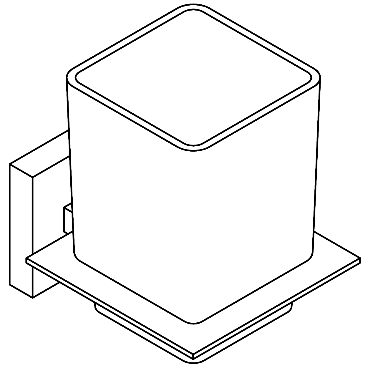Rainbowl Cube 2784-7 Стакан настенный керамический (хром)