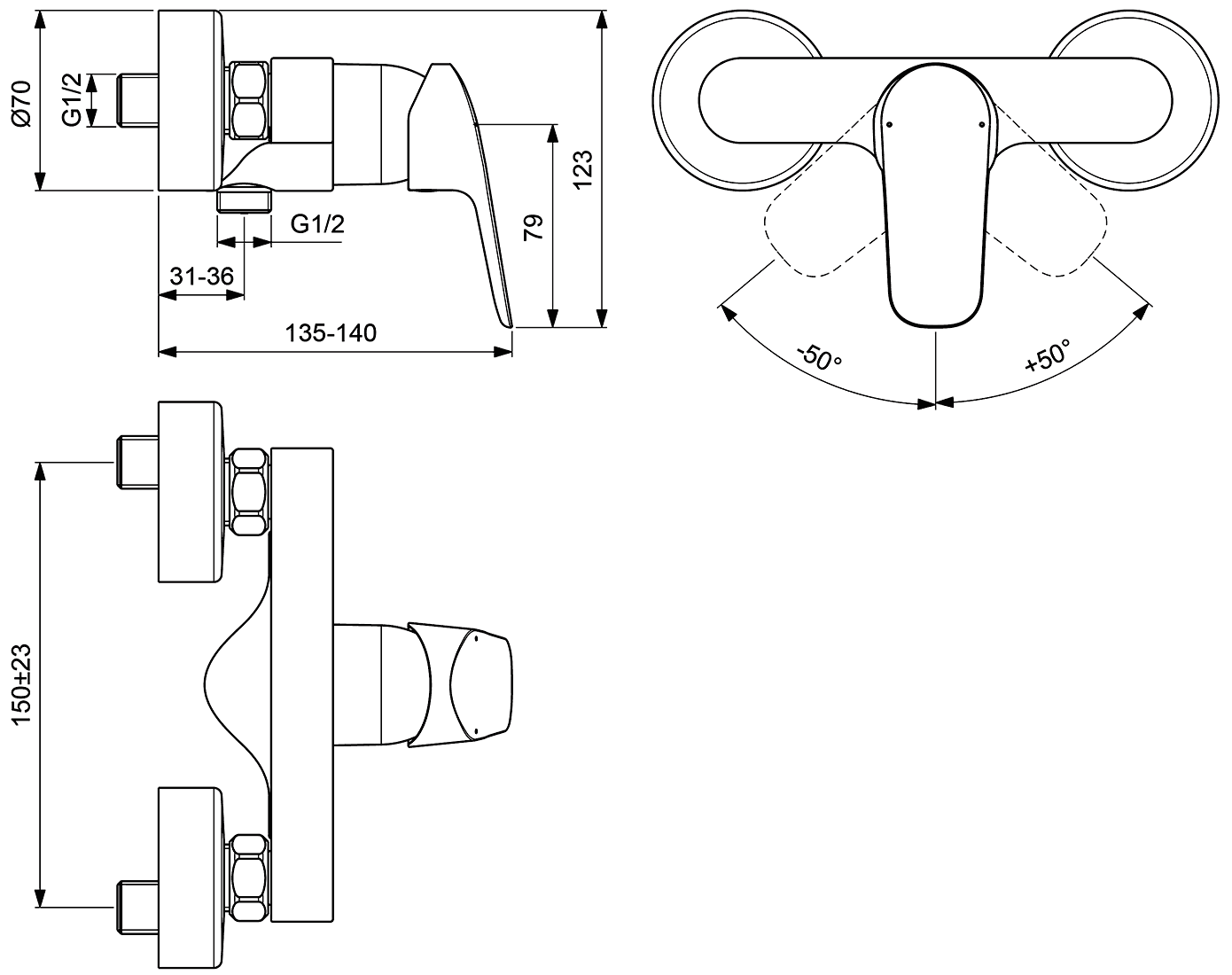 Ideal Standard Ceraflex B1720AA Смеситель душевой