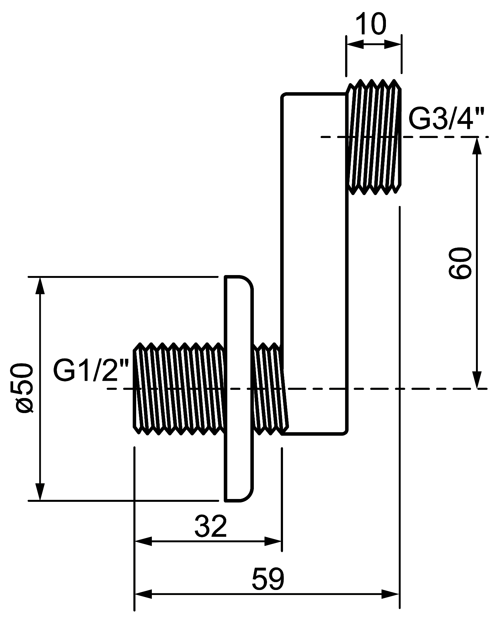 Remer 9012346 Эксцентрики 1/2"x3/4" вынос 60 мм (2 шт.)