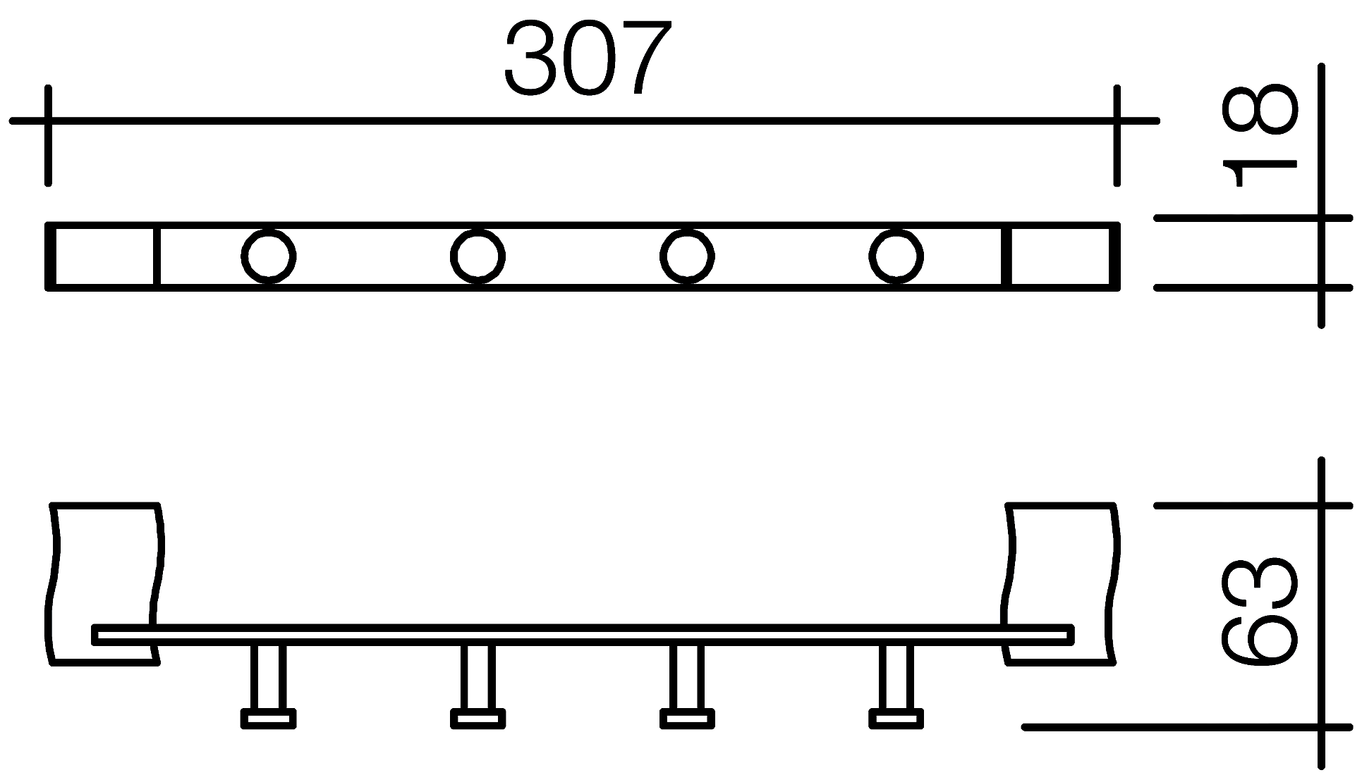 Schein Swing 321*4B2 Планка 4 крючка