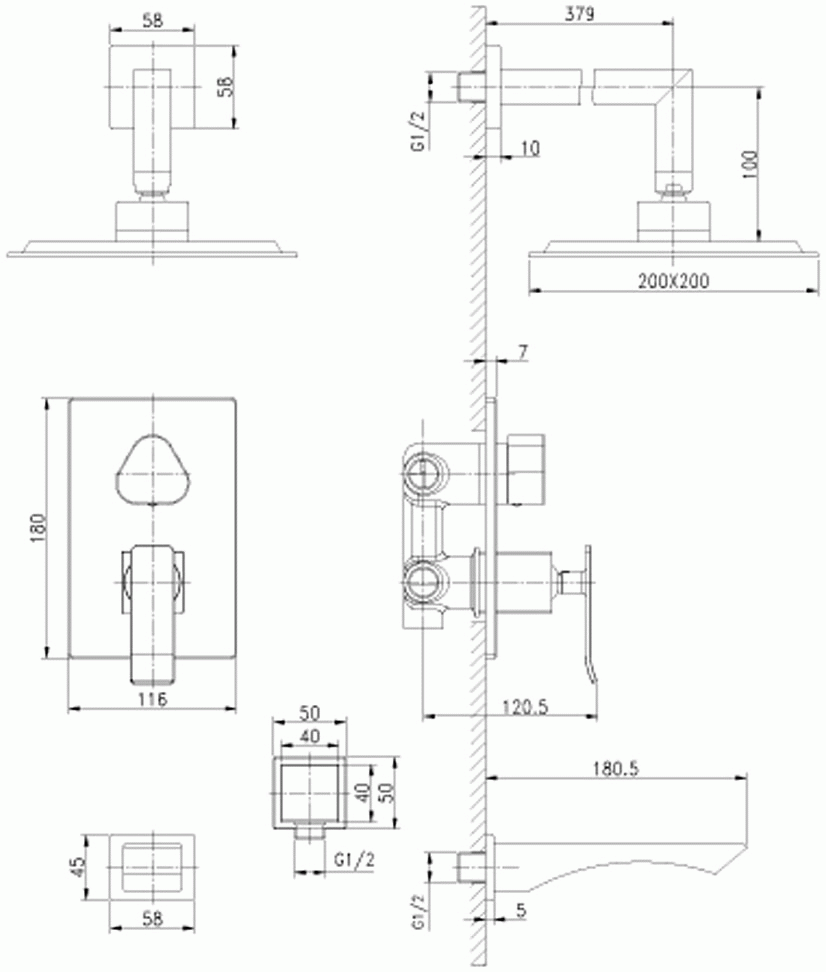 Lemark Contest LM5822CW Встраиваемый комплект для ванны