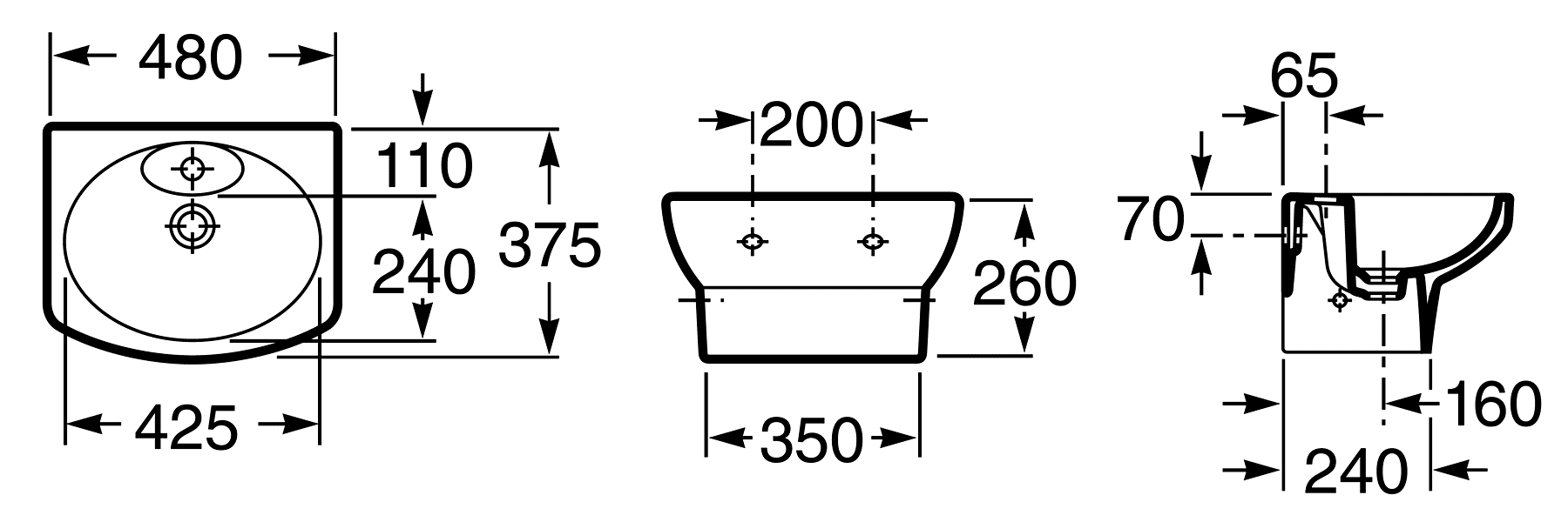 Roca Dama Senso Compacto 327514000  Раковина 480х370