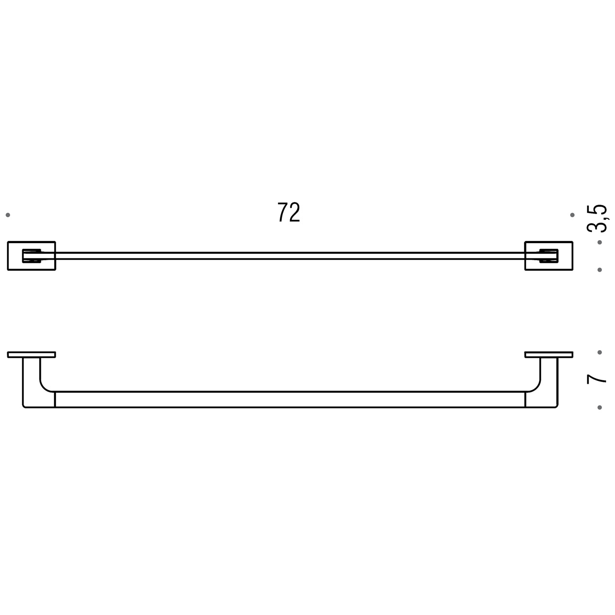 Colombo Look B1611 NM Полотенцедержатель 72 см (чёрный) 	