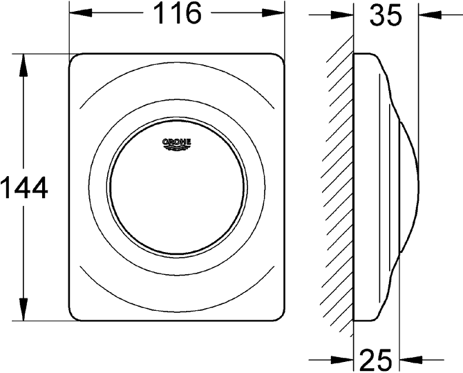 Grohe Surf 38808 000 Клавиша смыва для Rapido U