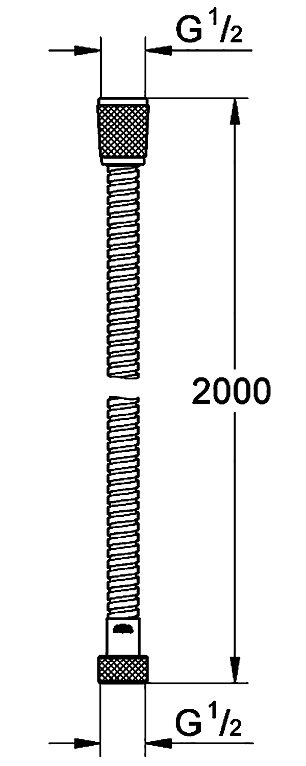 Grohe Relexaflex 28140 001 Душевой шланг 2.00 м (металл)