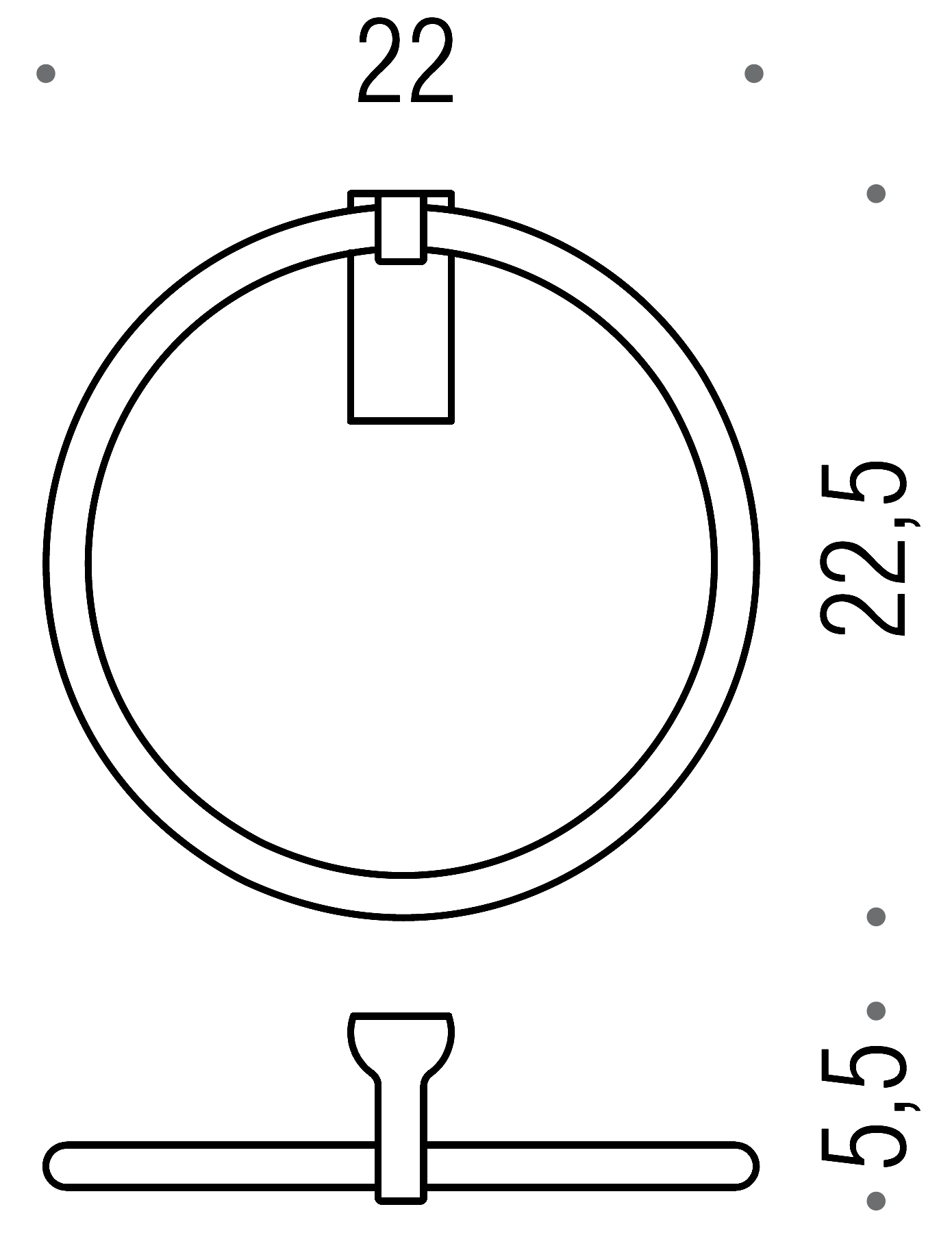 Colombo Luna B0111 Полотенцедержатель-кольцо