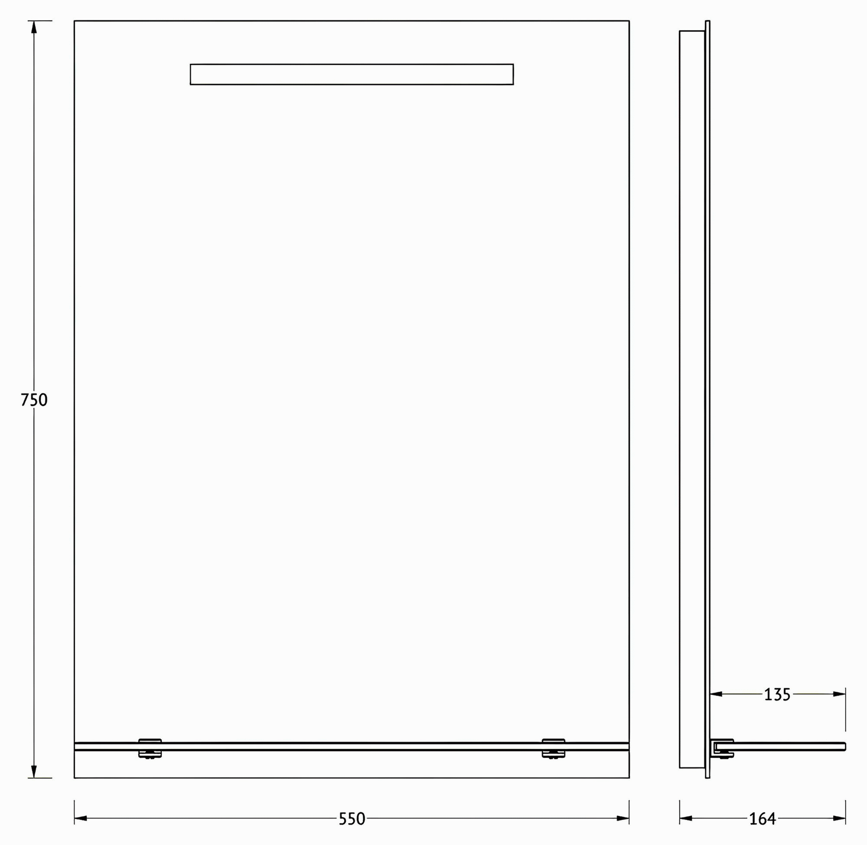 Evoform Ledline-S BY2153 Зеркало 550x750 с полочкой и LED-светильником