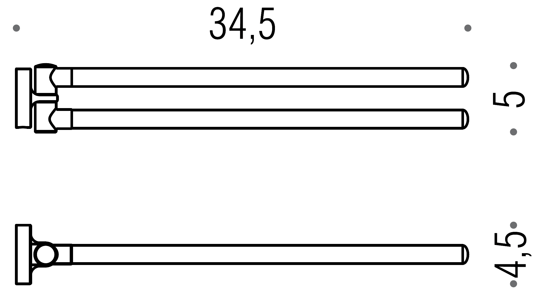 Colombo Basic B2712 Полотенцедержатель 2-ой поворотный 30 см