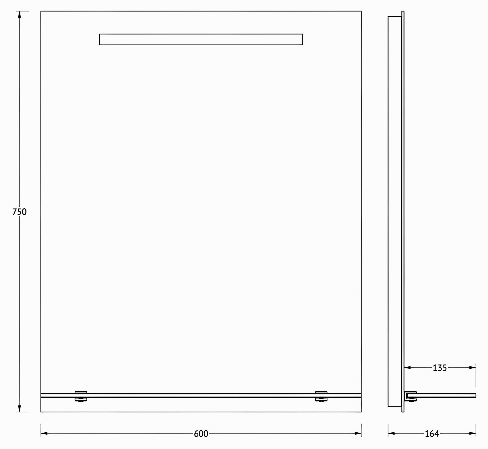 Evoform Ledline-S BY2154 Зеркало 600x750 с полочкой и LED-светильником