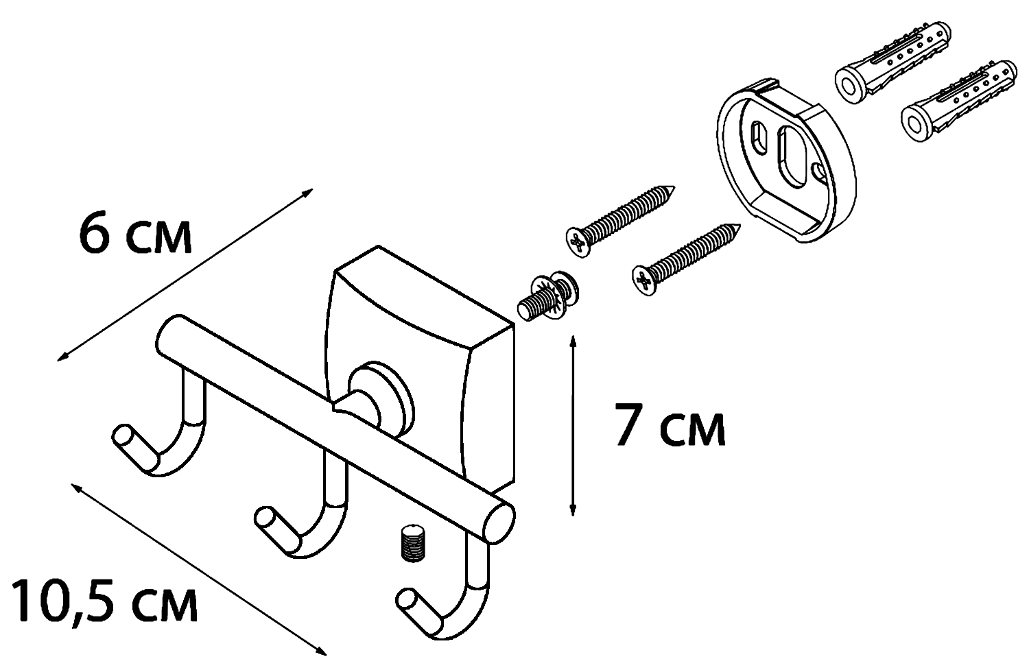 Fixsen Kvadro FX-61305C Крючок тройной