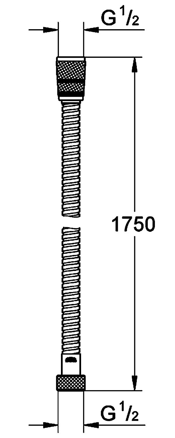 Grohe Rotaflex 28025 001 Душевой шланг 1.75 м Long-Life (металл)