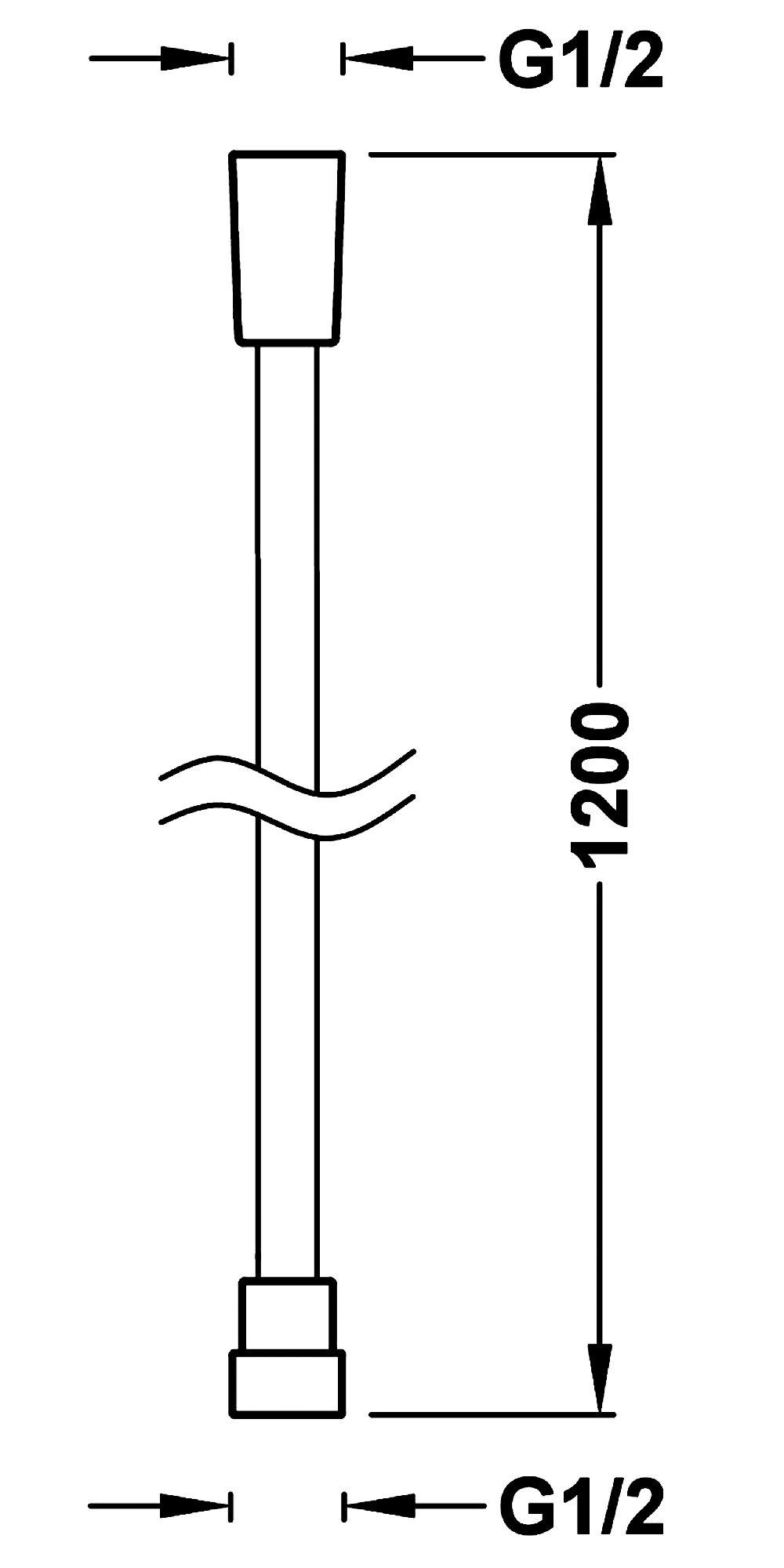 TRES 913460912NM Душевой шланг 1.20 м (чёрный)