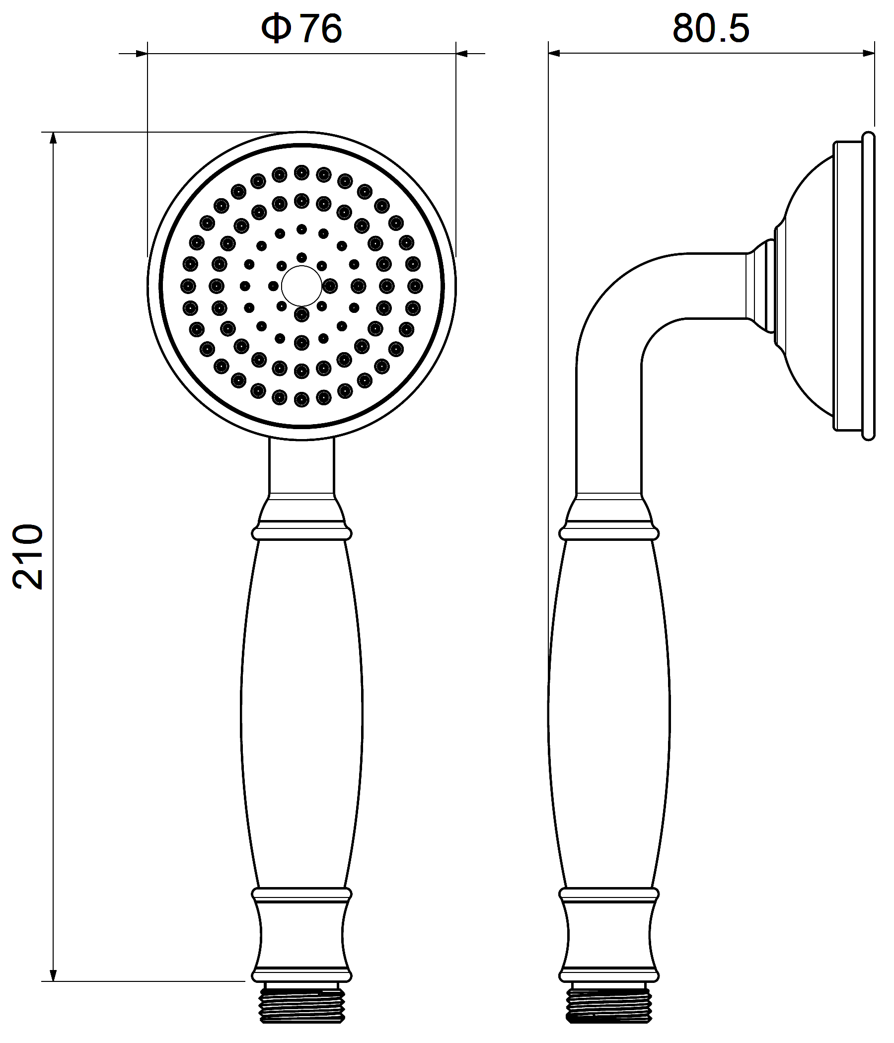 Aquatek Классик AQ2008PG Ручной душ 1 режим (золото)