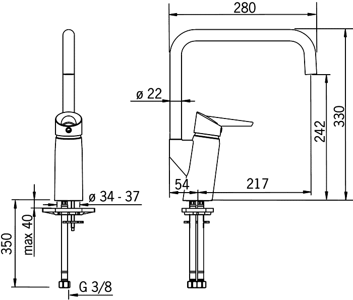 ORAS Optima 2733F  Смеситель кухонный