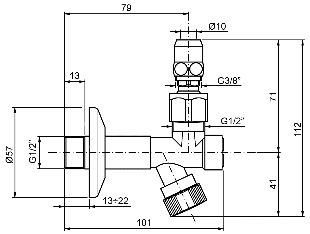 Nicolazzi 5578DB  Угловые вентили с фильтром для подключения смесителя (бронза)