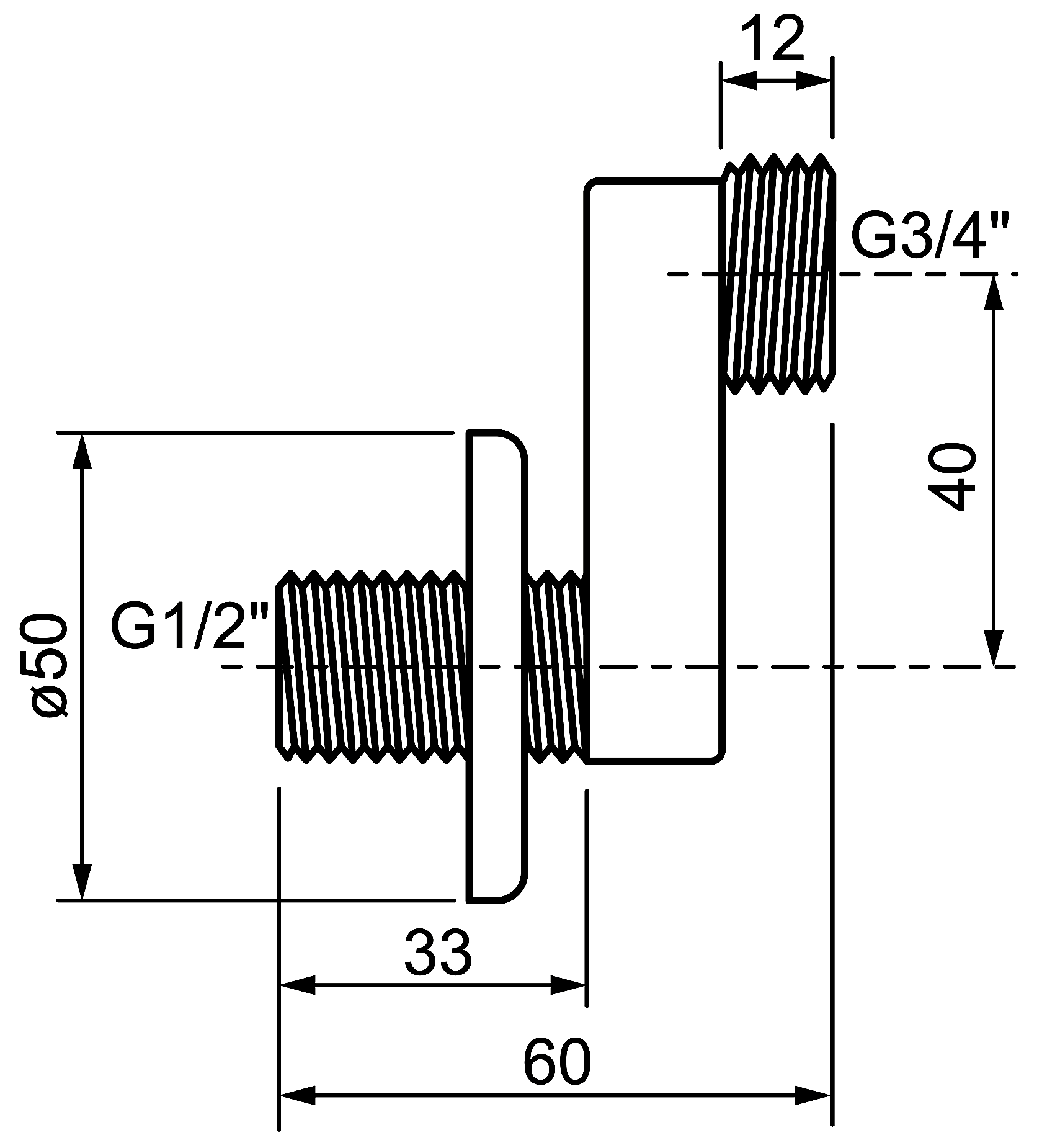 Remer 9012344 Эксцентрики 1/2"x3/4" вынос 40 мм (2 шт.)