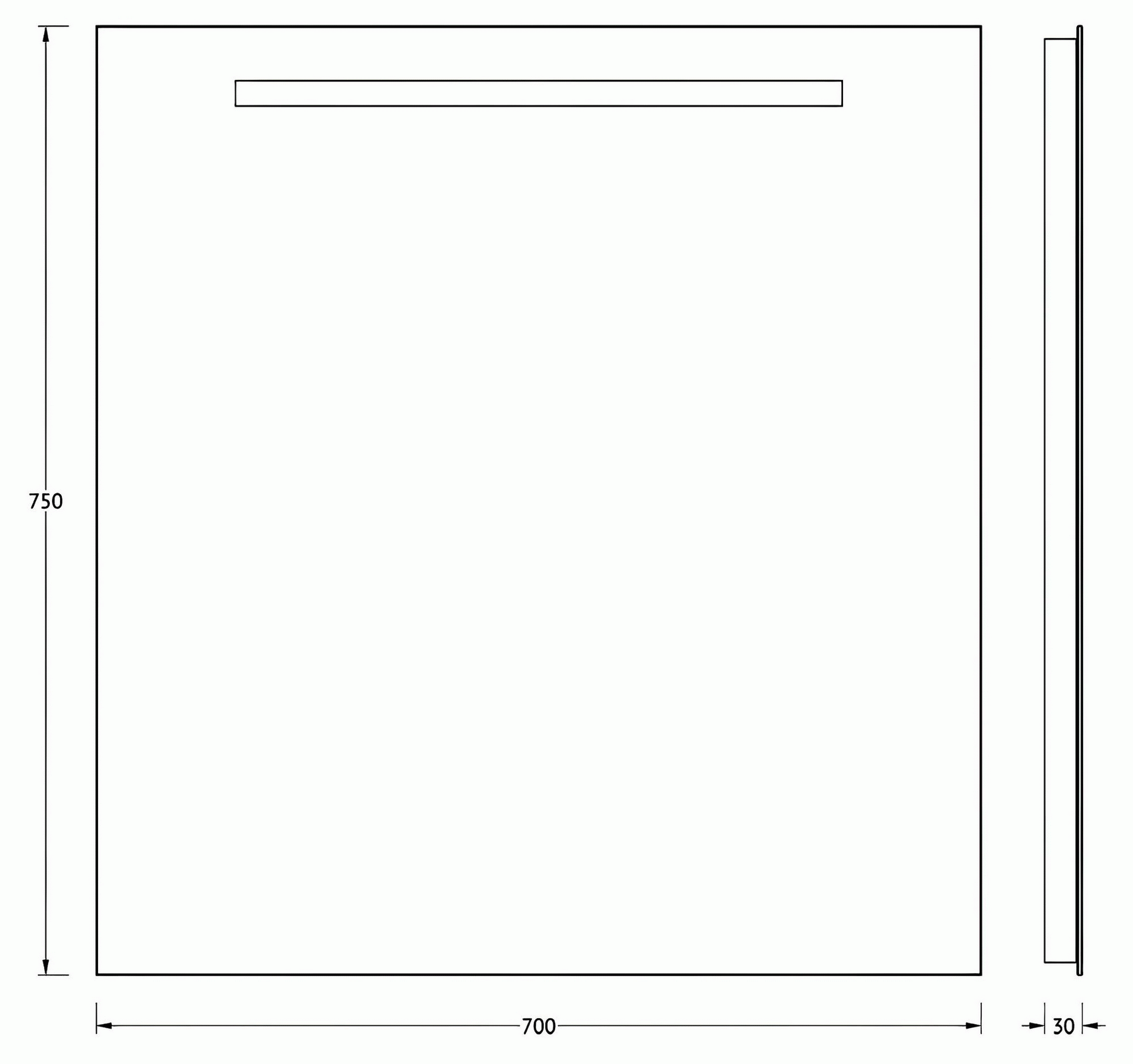 Evoform Lumline BY2004 Зеркало со встроенным LUM-светильником 70x75