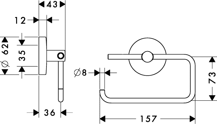 Hansgrohe Logis 40526 000  Держатель туалетной бумаги