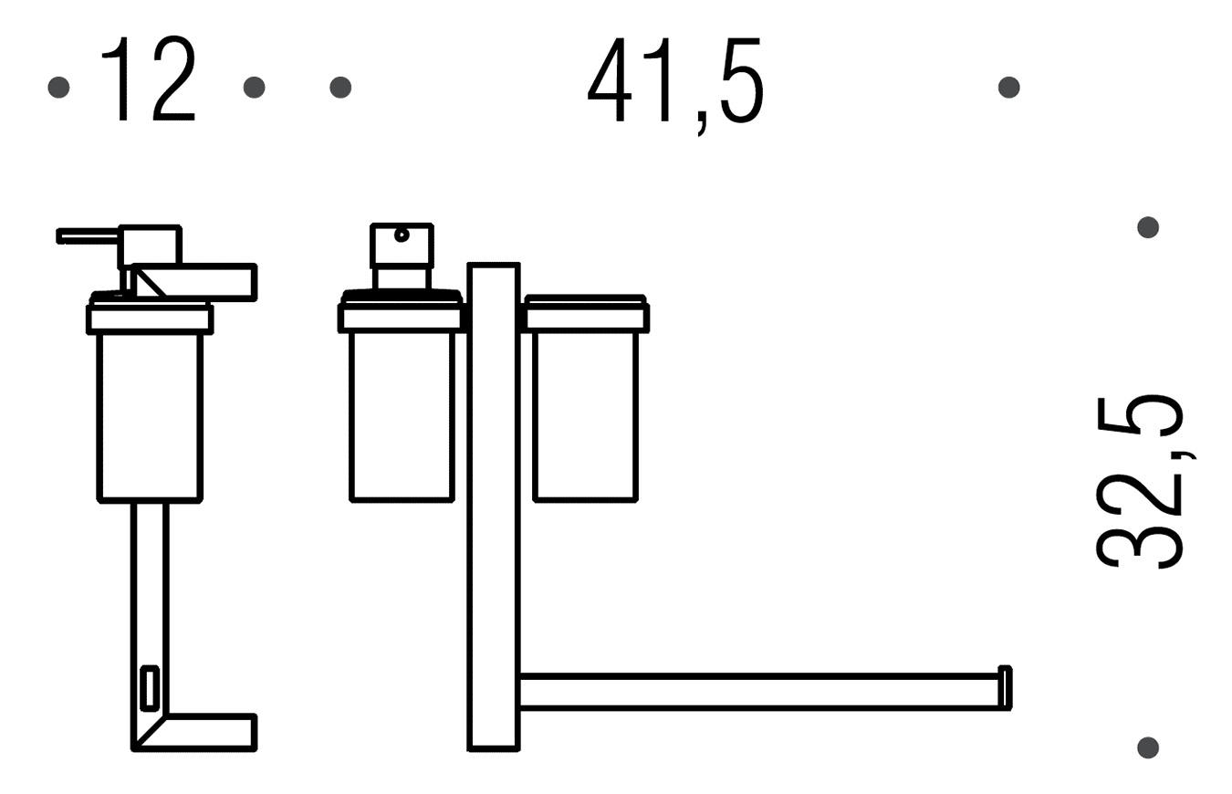 Colombo Units B9121 DX Настенная штанга (полотенцедержатель, диспенсер, стакан)