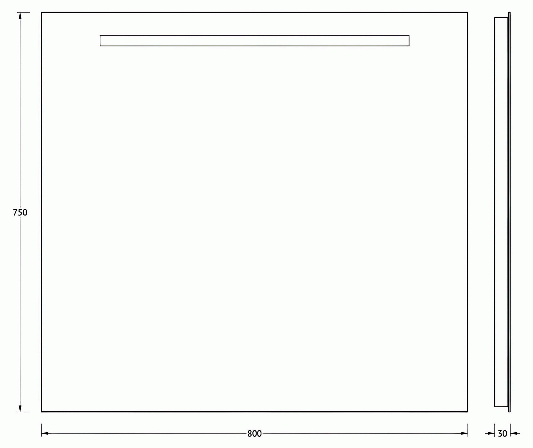 Evoform Lumline BY2005 Зеркало со встроенным LUM-светильником 80x75