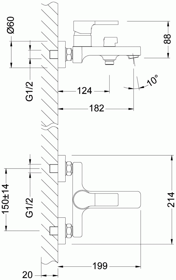 Lemark Aura LM0614C Смеситель для ванны