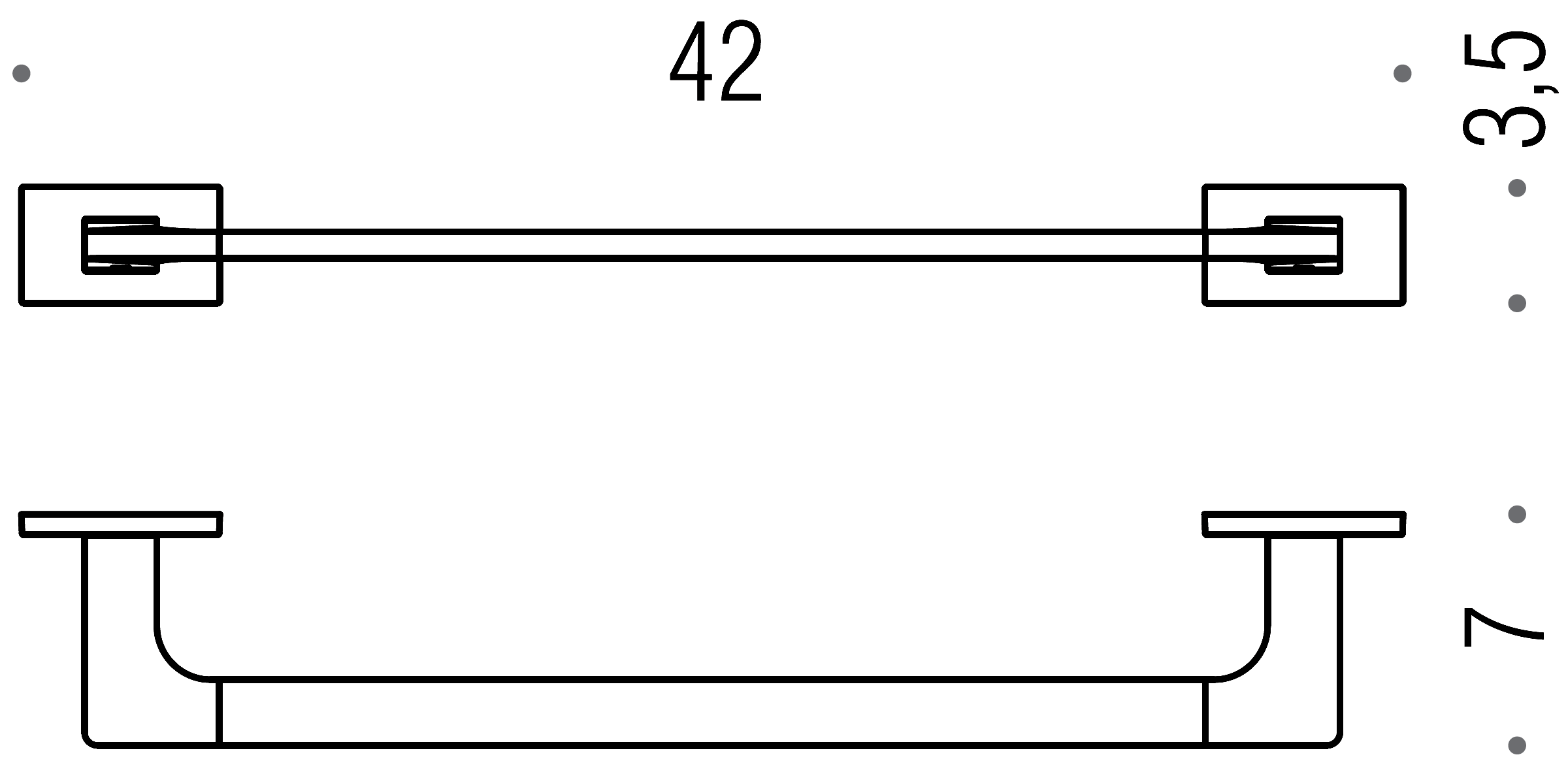 Colombo Look B1609 NM Полотенцедержатель 42 см (чёрный)