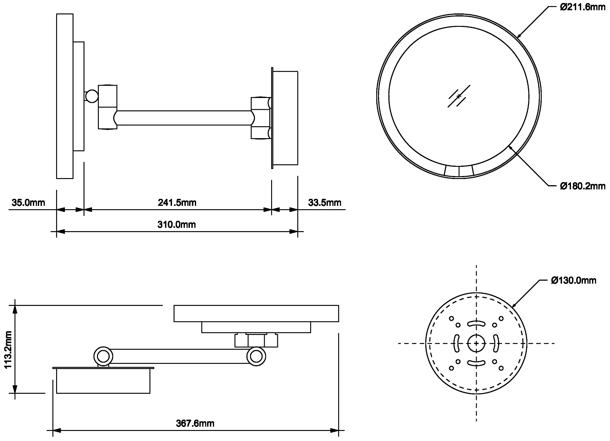 Decor Walther Just Look WR 0122350 Косметическое зеркало настенное 5x LED (белый)