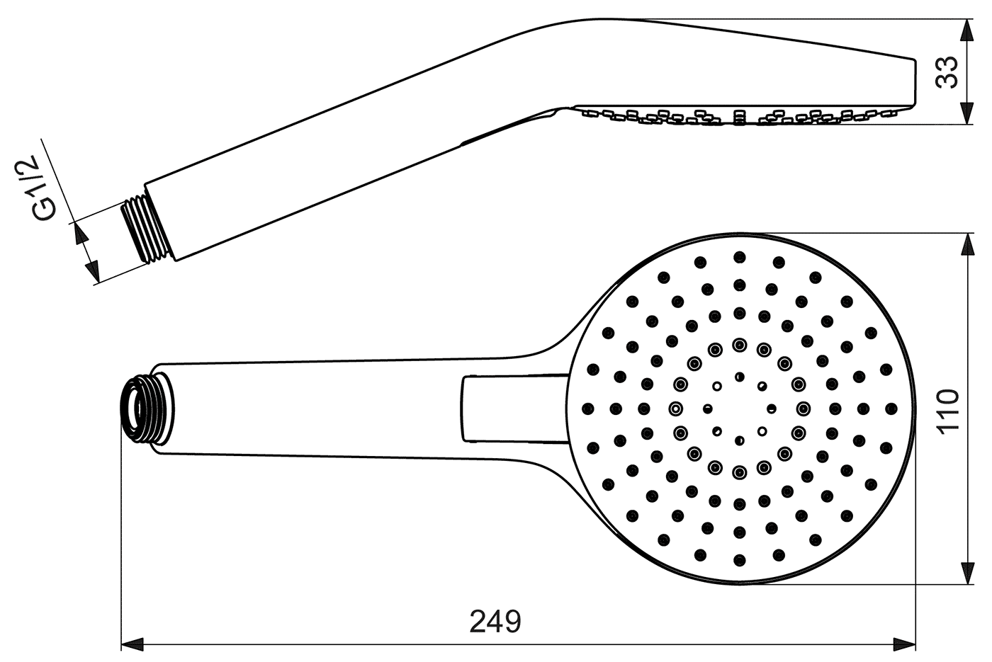 Ideal Standard IdealRain Evo Round L3 B2231AA  Ручной душ 3 режима