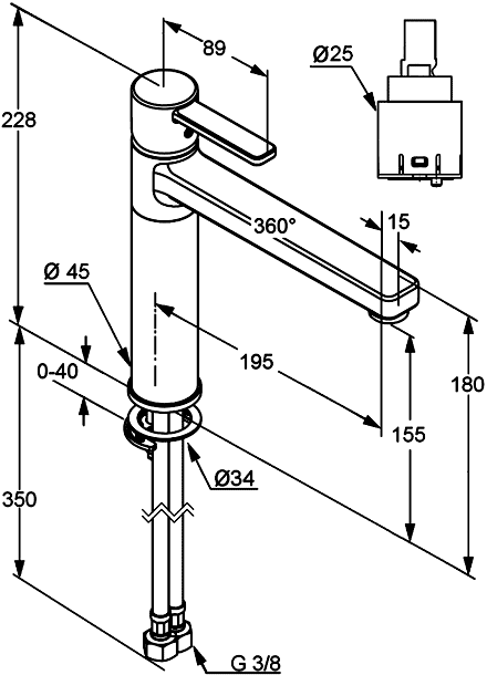 Kludi Zenta 38973 0575 Cмеситель кухонный