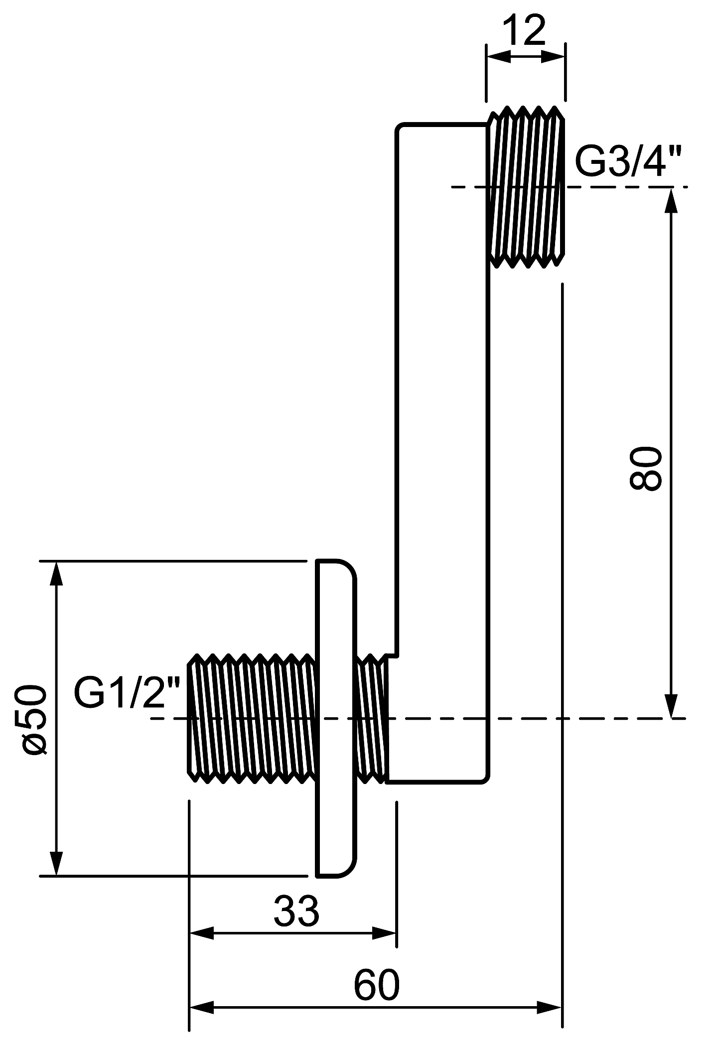 Remer 9012348 Эксцентрики 1/2"x3/4" вынос 80 мм (2 шт.)