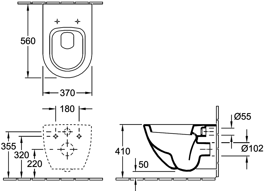 Villeroy&Boch Subway 660010/9M55S1  Унитаз подвесной с сидением и крышкой SoftClose