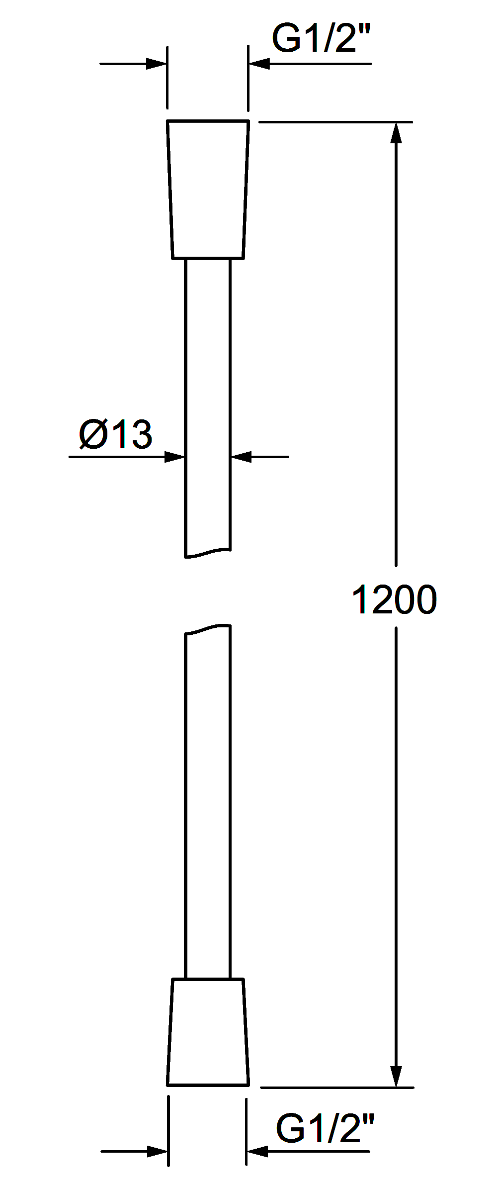 Remer 332CN2G120NO Душевой шланг 1.2 м ПВХ (чёрный)