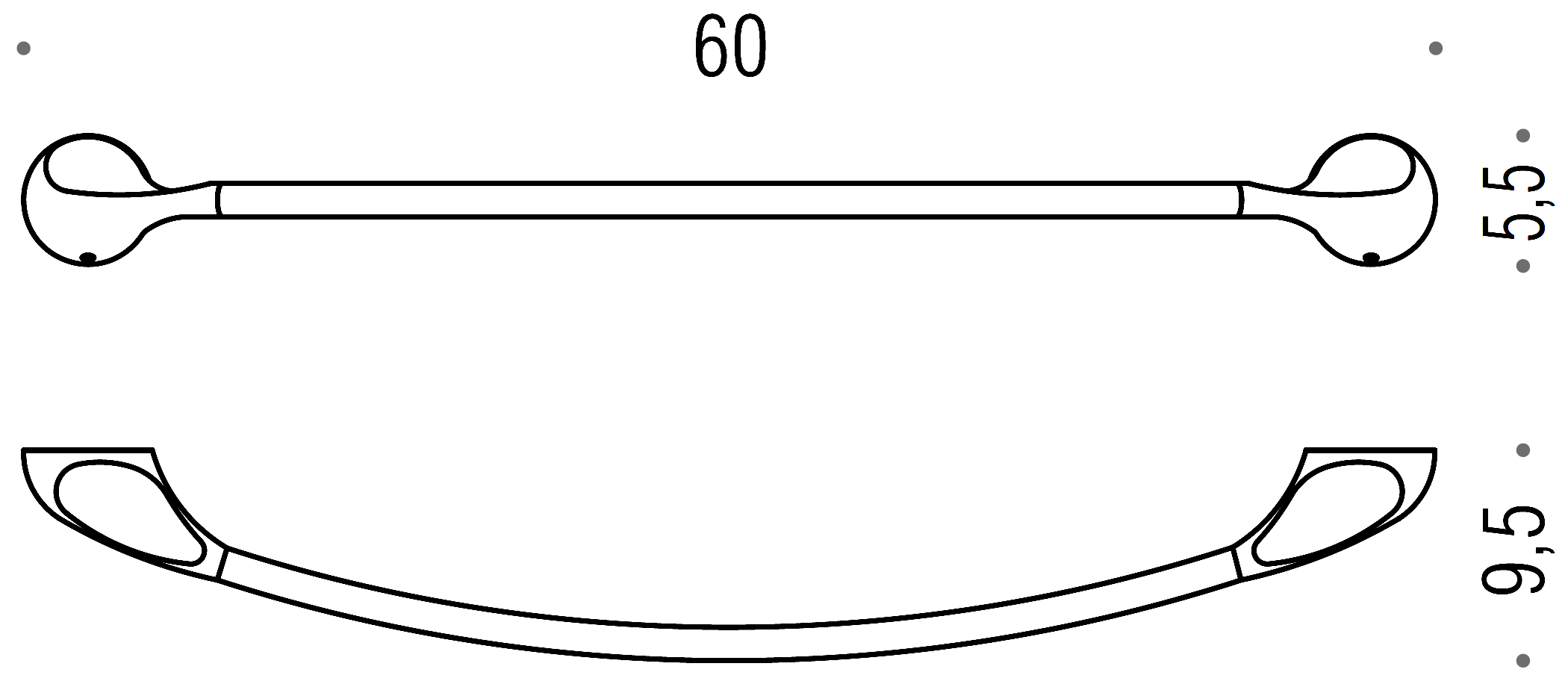 Colombo Melo B1210 Полотенцедержатель 60 cм