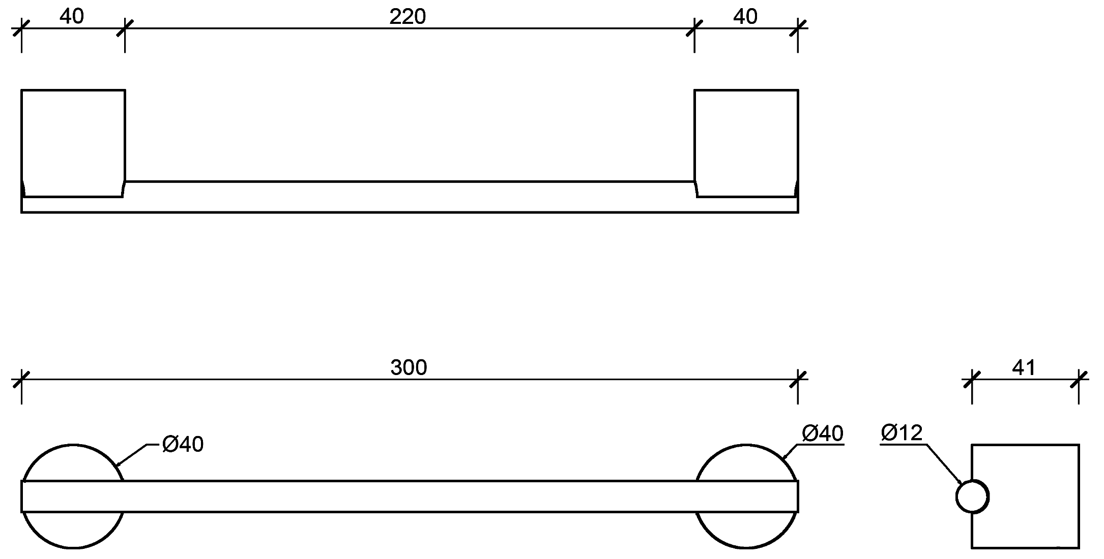 Decor Walther Stone HTE30 0975054 Полотенцедержатель 30см (белый/хром)