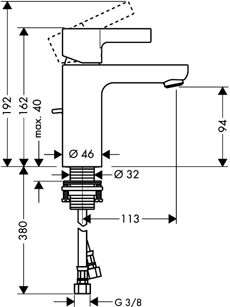 Hansgrohe Metris S 31060 000  Cмеситель для раковины