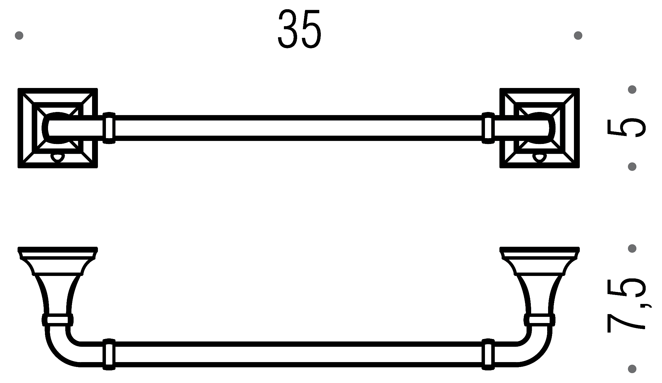 Colombo Portofino B3209 Полотенцедержатель 35 см (хром)