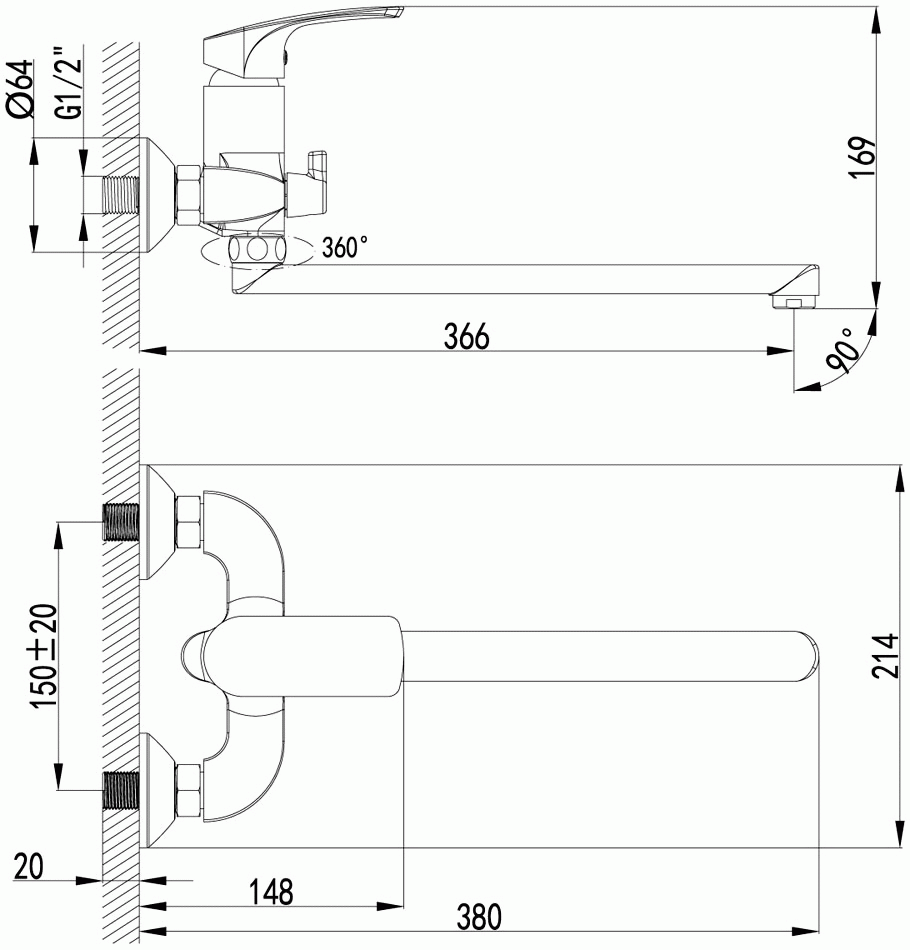 Lemark Plus Shape LM1751C Смеситель для ванны