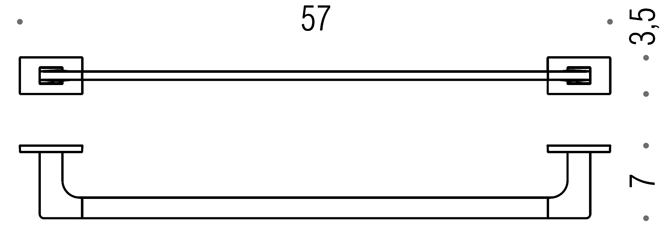 Colombo Look B1610 NM Полотенцедержатель 57 см (чёрный)